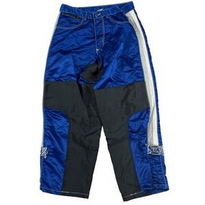 Vintage Y2K LBZ Motocross Pants Black Blue Mx Dirt Bike Double Knee Mens 33x29